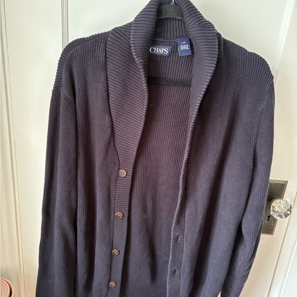 Chaps Men's Dark Blue Cardigan Sweater - Picture 1 of 1